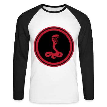 Cobra serpent - T-shirt baseball manches longues Homme - blanc/noir - Devant - Nik (191cm)