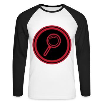 Magnifying glass icon - Unisex Long Sleeve Baseball T-Shirt - white/black - Front - Nik (191cm)