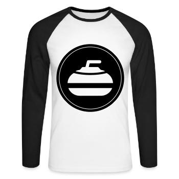Curling sport circle - Unisex Long Sleeve Baseball T-Shirt - white/black - Front - Nik (191cm)