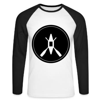 Cercle d’icônes de canoë - T-shirt baseball manches longues Homme - blanc/noir - Devant - Nik (191cm)