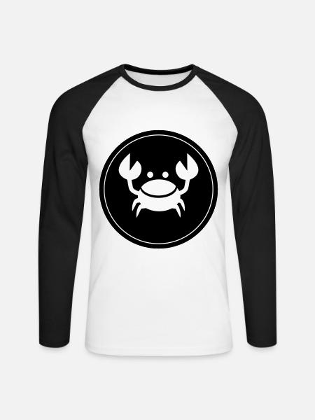 Crustacean Circle - Unisex Long Sleeve Baseball T-Shirt - white/black
