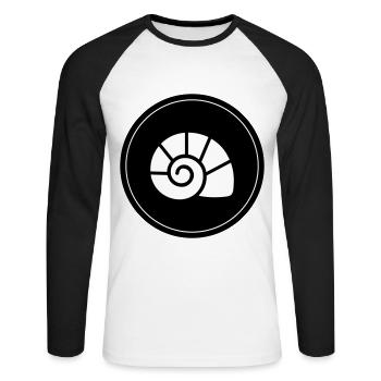 Cercle de symboles de coquille - T-shirt baseball manches longues Homme - blanc/noir - Devant - Nik (191cm)