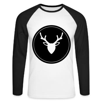 Deer deer icon - Unisex Long Sleeve Baseball T-Shirt - white/black - Front - Nik (191cm)