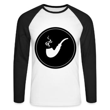 Smoking a pipe - Unisex Long Sleeve Baseball T-Shirt - white/black - Front - Nik (191cm)