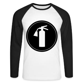 Icône extincteur - T-shirt baseball manches longues Homme - blanc/noir - Devant - Nik (191cm)
