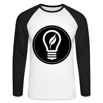 Glühbirne Symbol - Unisex Baseballshirt langarm - Weiß/Schwarz - Vorne - Nik (191cm)