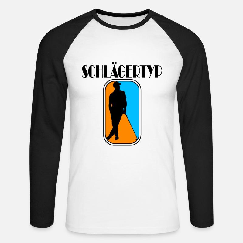 golf schlägertyp Golf - Unisex Baseballshirt langarm - Weiß/Schwarz