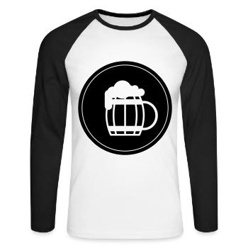 Beer Glass Beer Symbol - Unisex Long Sleeve Baseball T-Shirt - white/black - Front - Nik (191cm)
