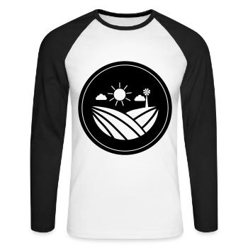Farm Farmer - Unisex Long Sleeve Baseball T-Shirt - white/black - Front - Nik (191cm)