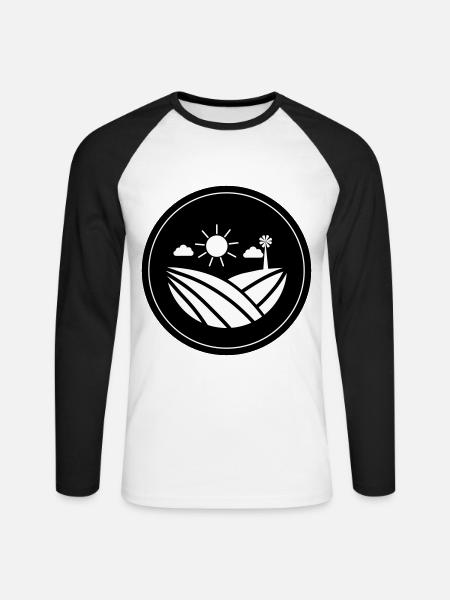 Farm Landwirt - Unisex Baseballshirt langarm - Weiß/Schwarz
