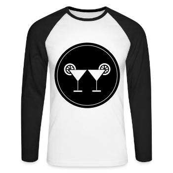 Cocktail Icon - Unisex Baseballshirt langarm - Weiß/Schwarz - Vorne - Nik (191cm)
