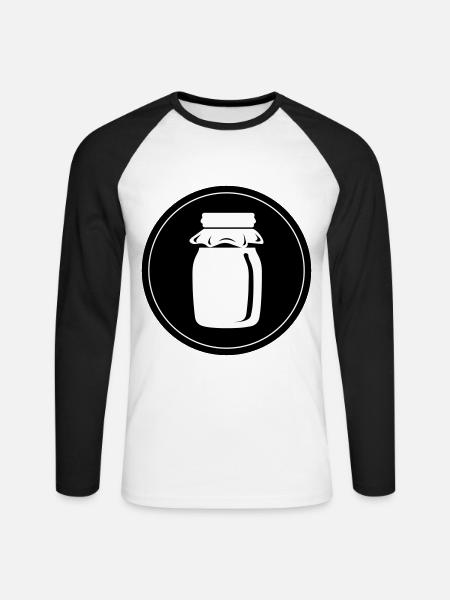 Honey symbol beekeeper - Unisex Long Sleeve Baseball T-Shirt - white/black