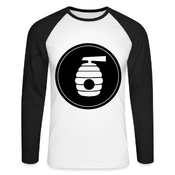Beekeeper Icon honey - Unisex Long Sleeve Baseball T-Shirt - white/black - Front - Nik (191cm)