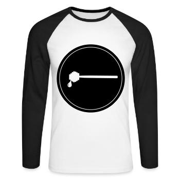 Stick chisel symbol beekeeper - Unisex Long Sleeve Baseball T-Shirt - white/black - Front - Nik (191cm)