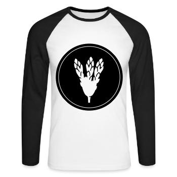 Asperges Légumes - T-shirt baseball manches longues Homme - blanc/noir - Devant - Nik (191cm)