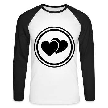 Heart Symbol - Unisex Long Sleeve Baseball T-Shirt - white/black - Front - Nik (191cm)