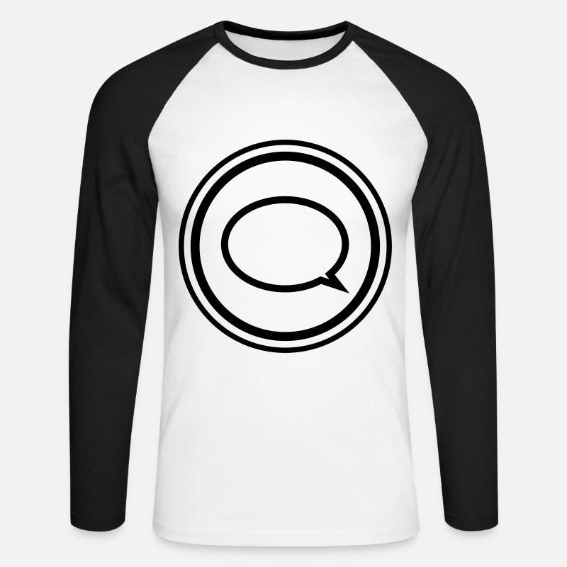 Sprechblase - Unisex Baseballshirt langarm - Weiß/Schwarz