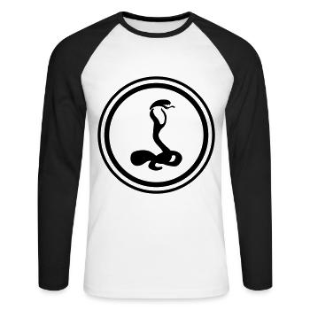 Cobra serpent - T-shirt baseball manches longues Homme - blanc/noir - Devant - Nik (191cm)