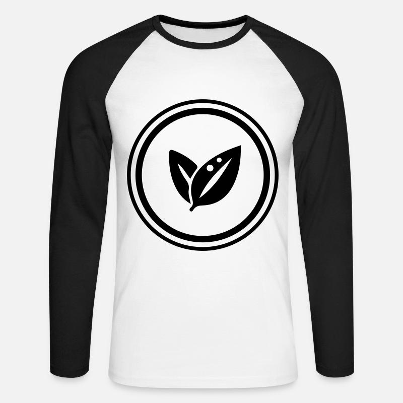 Ecologia fogliare - Maglia da baseball a manica lunga da uomo - bianco/nero