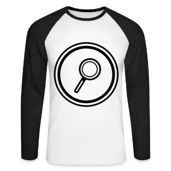 Magnifying glass icon - Unisex Long Sleeve Baseball T-Shirt - white/black - Front - Nik (191cm)