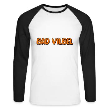 Bad Vilbel - Unisex Baseballshirt langarm - Weiß/Schwarz - Vorne - Nik (191cm)