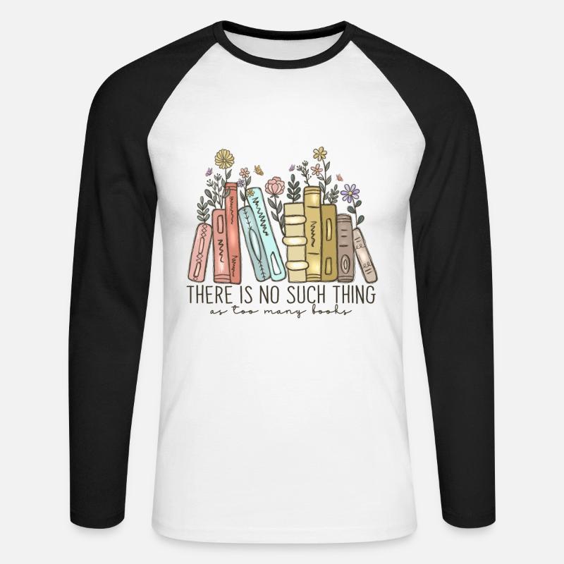 Buch Spruch Leserate Bücherwurm - Unisex Baseballshirt langarm - Weiß/Schwarz