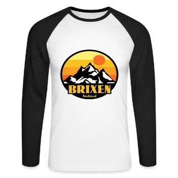 Brixen Südtirol - Unisex Baseballshirt langarm - Weiß/Schwarz - Vorne - Nik (191cm)