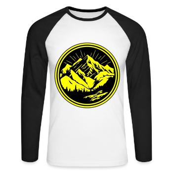 Mountains Silhouette Landscape - Unisex Long Sleeve Baseball T-Shirt - white/black - Front - Nik (191cm)