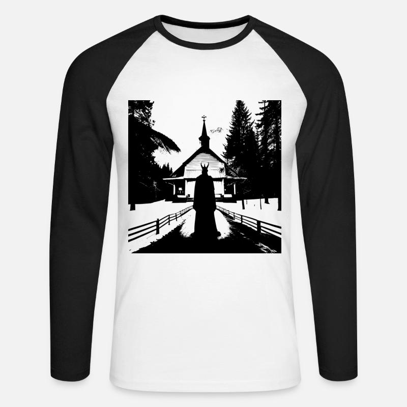 Dominus Caprae - Unisex Baseballshirt langarm - Weiß/Schwarz