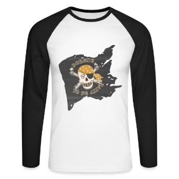 BORGNE TO BE ALIVE - T-shirt baseball manches longues Homme - blanc/noir - Devant - Nik (191cm)