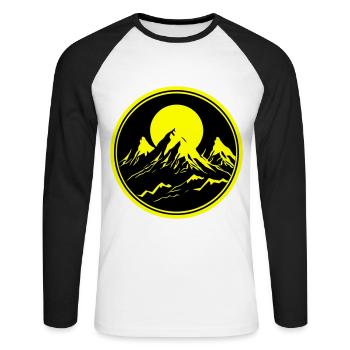 Mountains Nature Mountains Silhouette - Unisex Long Sleeve Baseball T-Shirt - white/black - Front - Nik (191cm)