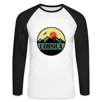 Corse - T-shirt baseball manches longues Homme - blanc/noir - Devant - Nik (191cm)