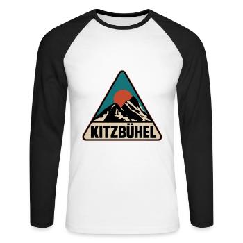 Kitzbühel - Unisex Baseballshirt langarm - Weiß/Schwarz - Vorne - Nik (191cm)