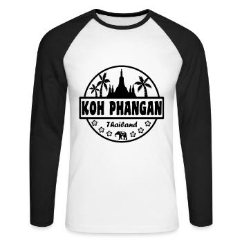 Koh Phangan Thailand - Unisex Baseballshirt langarm - Weiß/Schwarz - Vorne - Nik (191cm)