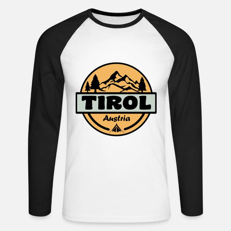Tirolo - Maglia da baseball a manica lunga da uomo - bianco/nero