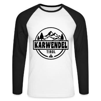 Karwendel - Unisex Baseballshirt langarm - Weiß/Schwarz - Vorne - Nik (191cm)