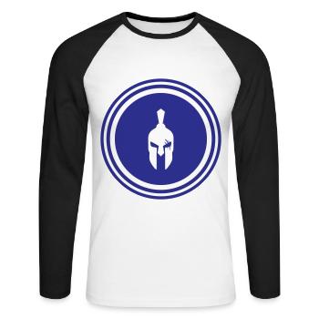Casque Spartan - T-shirt baseball manches longues Homme - blanc/noir - Devant - Nik (191cm)