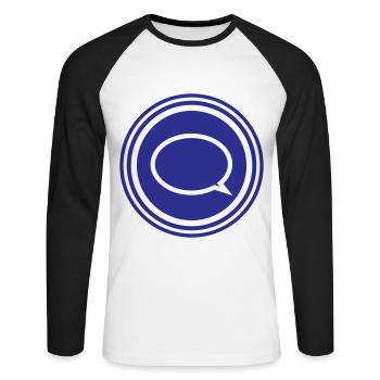 Ballon - T-shirt baseball manches longues Homme - blanc/noir - Devant - Nik (191cm)