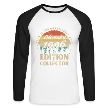 27e D'excellence Décembre 1996 édition collector - T-shirt baseball manches longues Homme - blanc/noir - Devant - Nik (191cm)