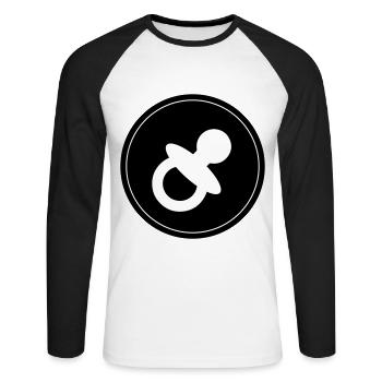 Pacifier Baby - Unisex Long Sleeve Baseball T-Shirt - white/black - Front - Nik (191cm)