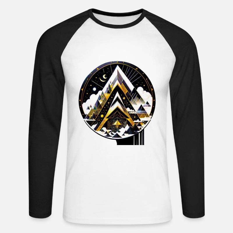 Space mountain - Unisex Baseballshirt langarm - Weiß/Schwarz