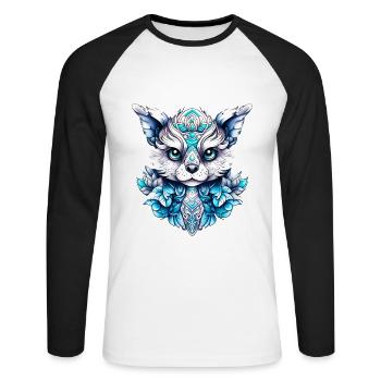 Fantasy Fox - Unisex Long Sleeve Baseball T-Shirt - white/black - Front - Nik (191cm)