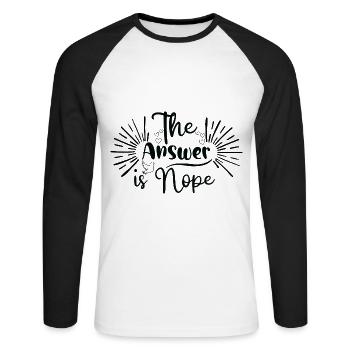 La réponse est non - T-shirt baseball manches longues Homme - blanc/noir - Devant - Nik (191cm)