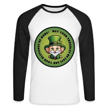 May your troubles be less - Unisex Long Sleeve Baseball T-Shirt - white/black - Front - Nik (191cm)