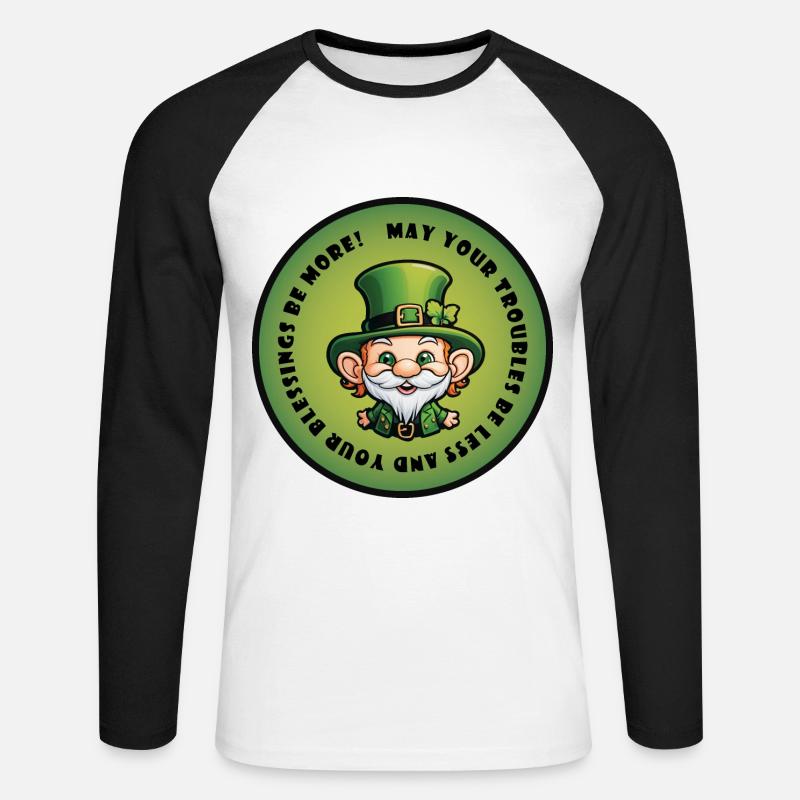 May your troubles be less - Unisex Long Sleeve Baseball T-Shirt - white/black