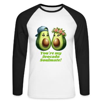Avocat Couple Amour - T-shirt baseball manches longues Homme - blanc/noir - Devant - Nik (191cm)