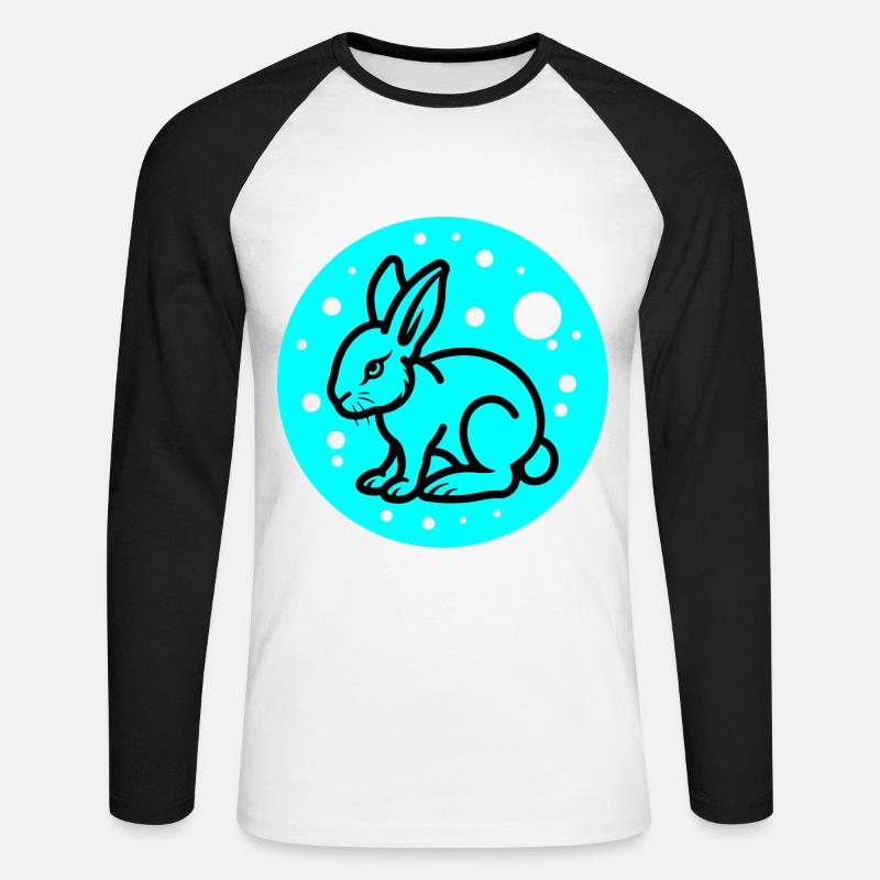 Bunny Easter Symbol - Unisex Long Sleeve Baseball T-Shirt - white/black