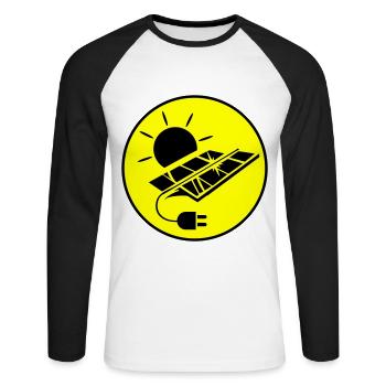Photovoltaik Anlage Symbol Solar Energie - Unisex Baseballshirt langarm - Weiß/Schwarz - Vorne - Nik (191cm)