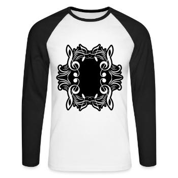 Musique de symbole de notes de musique - T-shirt baseball manches longues Homme - blanc/noir - Devant - Nik (191cm)