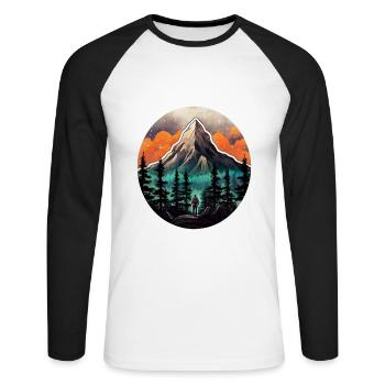 Voyageur #tshirt - T-shirt baseball manches longues Homme - blanc/noir - Devant - Nik (191cm)